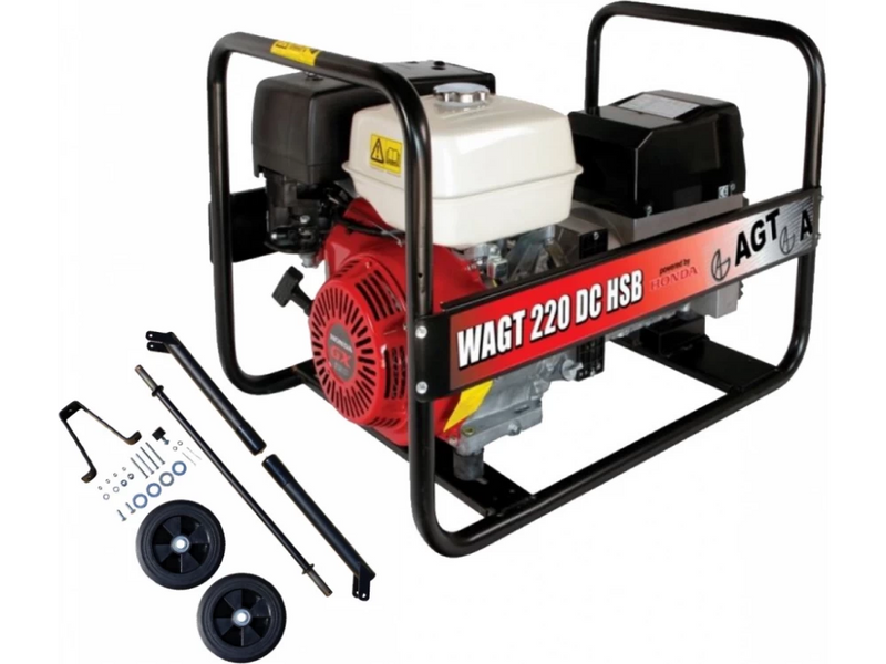 Generator sudura WAGT 220 DC HSB putere 5.2 kW 220A 400V benzina pornire manuala + kit roti maner
