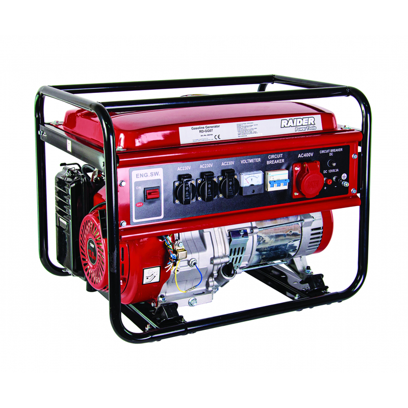 Generator de curent Raider RD-GG07 putere 5 kW / 230V & 380V benzina rezervor 25 L