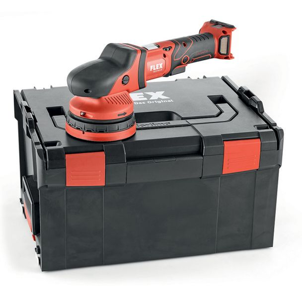 Masina de polisat orbitala Flex XCE 8 125 18.0-EC compatibila cu acumulatori Li-Ion 18.0V/5.0 Ah 125 mm positive drive cutie transport L-BOXX