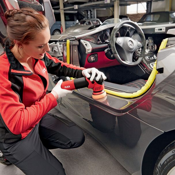 Set premium masina de polisat orbitala Flex XFE 7-12 80 P-Set 230/CEE 700 W 80 mm orbita 12 mm cutie transport L-BOXX dual action