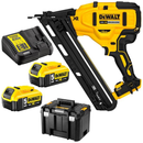 Ciocan de batut cuie Dewalt DCN650P2 cu 2 acumulatori Li-Ion 18 V/5.0 Ah cuie 1.8 / 32 - 63 mm capacitate magazie 110 buc valiza de transport