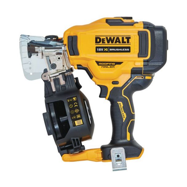 Pistol de batut cuie in bobina Dewalt DCN45RNN compatibil cu acumulatori Li-Ion XR 18 V lungime cuie 19-45 mm
