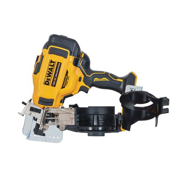 Pistol de batut cuie in bobina Dewalt DCN45RNN compatibil cu acumulatori Li-Ion XR 18 V lungime cuie 19-45 mm