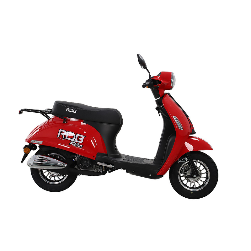 Scuter benzina RDB RETRO putere 2000W viteza 25 km/h motor 4T 55cc fara permis-Rosu