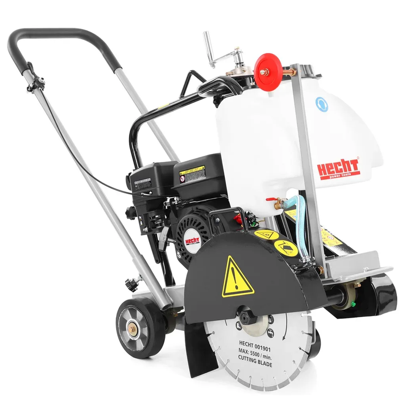 Masina de taiat beton si asfalt HECHT 1901 putere 6.5 CP benzina capacitate 196 cmc diametru disc 350 mm/14" adancime 11 cm rezervor apa 12L