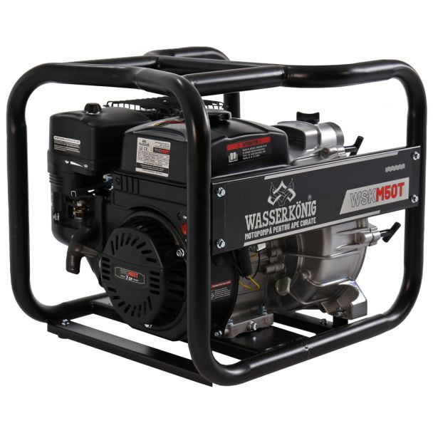 Motopompa 2" pentru apa murdara Wasserkonig WSKM50T maxim 30 m³/ora inaltime refulare max 30 m motor euro V benzina putere 7 CP