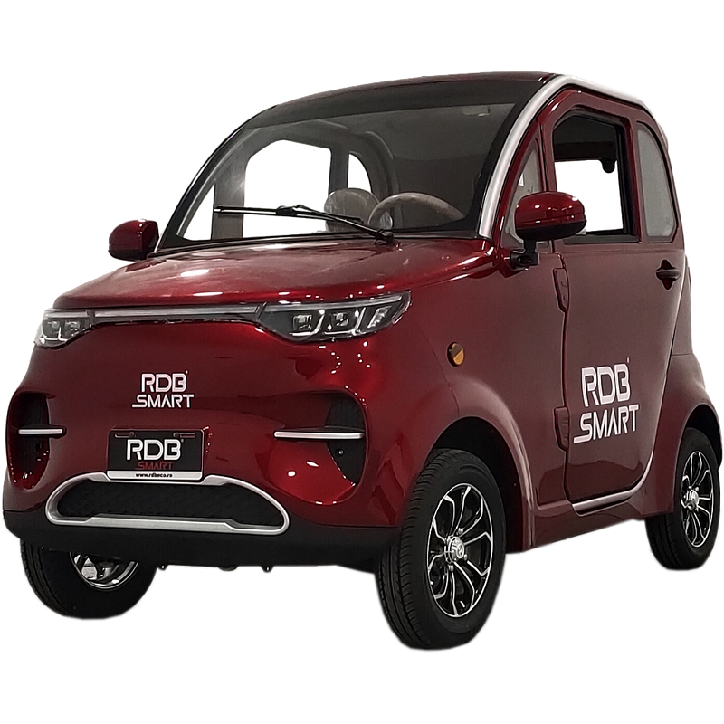 Masina electrica RDB SMART PRO 1600W viteza 25 km/h autonomie 100-120 km aer conditionat fara permis-Rosu