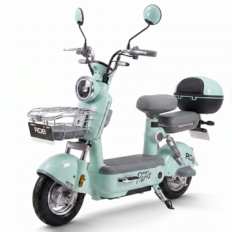 Scuter Electric RDB PARIS+ putere 600W viteza 25 km/h autonomie 40-50 km 48V 20Ah fara permis-Verde