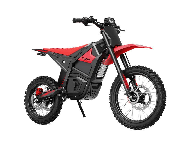 Motocicleta electrica cross Yozma IN 10 PRO High-Performance Off-Road putere 5500W viteza 80 km/h autonomie 96 km 60 V 27 Ah cuplu max. 220 Nm sarcina max. 150 Kg-Rosu