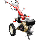 Motocultor Kama KDT 910CE diferential pornire electrica motor 9 CP Diesel 3+1 viteze roti cauciuc 4.00x10" + Plug bilonat + Set roti metalice mici 400x8