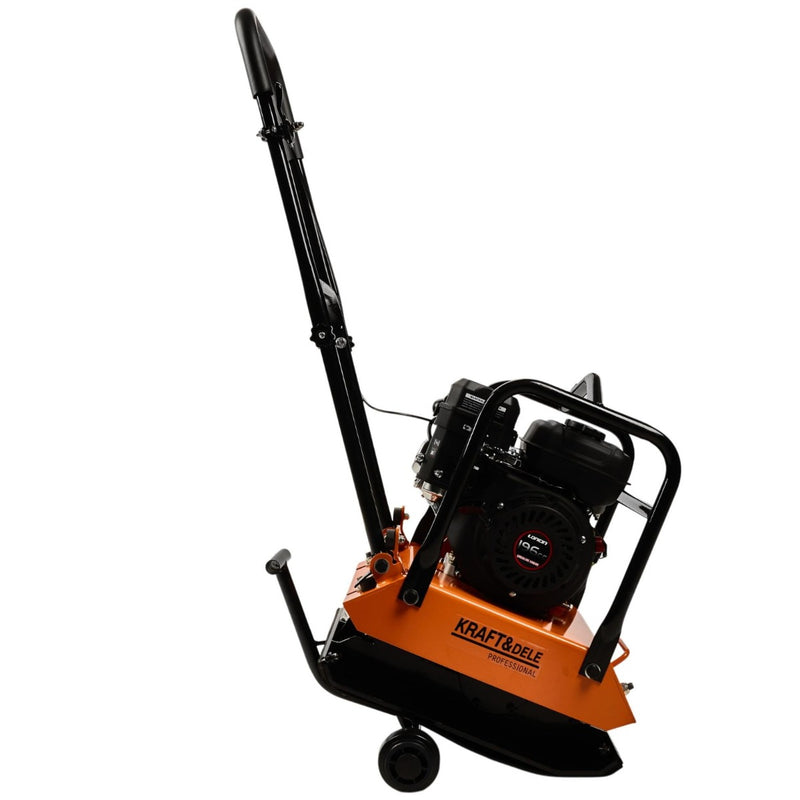 Placa compactoare Kraft & Dele KD1196 motor Loncin 7 CP benzina forta 15 kN adancime compactare 28 cm viteza 25 m/min eficienta 650 m²/h talpa 450x350 mm