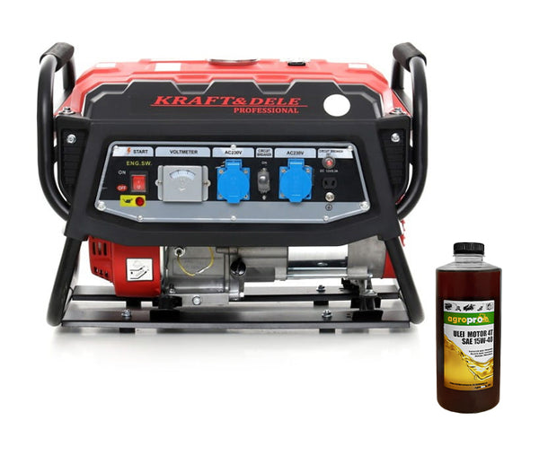 Generator curent Kraft & Dele KD136 putere 3 kW benzina rezervor 15 L monofazat 230 V 1l ulei