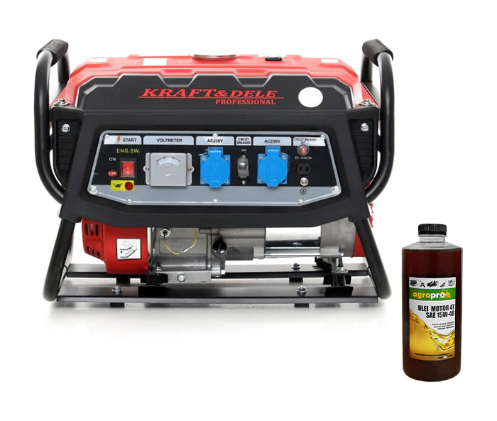 Generator curent Kraft & Dele KD136 putere 3 kW benzina rezervor 15 L monofazat 230 V 1l ulei