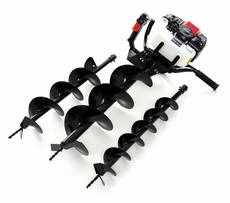 Motoburghiu de pamant Kraft & Dele KD174 motor 5.2 CP 2 timpi benzina burghie 100/150/200 x 800 mm