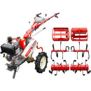 Motocultor Kama KDT 910CE diferential pornire electrica motor 9 CP Diesel 3+1 viteze roti cauciuc 4.00x10" + Set 3 freze ( hexagonala, adancime, cilindru de maruntit)