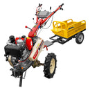 Motocultor Kama KDT 910LE diferential pornire electrica motor 9 CP Diesel 6+2 viteze roti cauciuc 4.00x10" + Remorca AgroPro REM 500