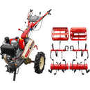 Motocultor Kama KDT 910LE diferential pornire electrica motor 9 CP Diesel 6+2 viteze roti cauciuc 4.00x10" + Set 3 freze ( hexagonala, adancime, cilindru de maruntit)