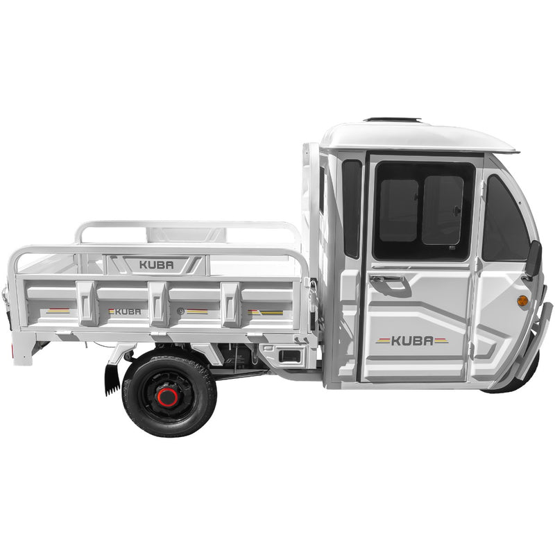 Tricicleta electrica KUBA E-KAMYONET cu cabina autonomie 80 km viteza 45 km/h basculabila obloane rabatabile putere 3000W acumulatori 72V/58Ah