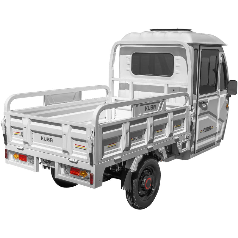 Tricicleta electrica KUBA E-KAMYONET cu cabina autonomie 80 km viteza 45 km/h basculabila obloane rabatabile putere 3000W acumulatori 72V/58Ah