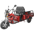 Tricicleta electrica KUBA ECOPIKAP fara permis autonomie 70 Km viteza 25 km/h  bena 105 x 60 cm basculabila putere 1500W acumulatori 72v/20Ah culoare visinie