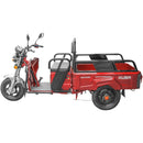 Tricicleta electrica KUBA ECOPIKAP fara permis autonomie 70 Km viteza 25 km/h  bena 105 x 60 cm basculabila putere 1500W acumulatori 72v/20Ah culoare visinie