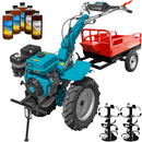 Motocultor profesional DKD HS 1100D motor 16 CP latime lucru 90-120 cm freze roti cauciuc remorca 5l ulei