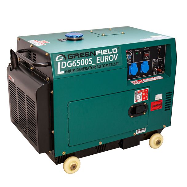 Generator de curent diesel Greenfield LDG6500S_EUROV cu carcasa insonorizanta stationar monofazat 5.5 kVA automatizare