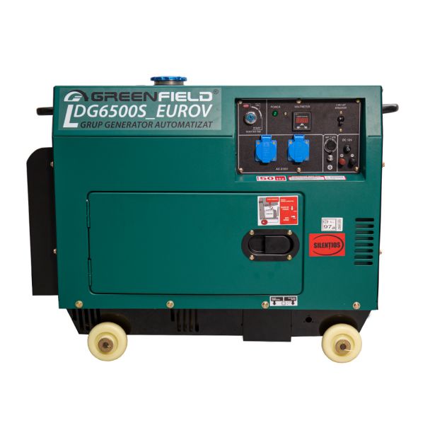 Generator de curent diesel Greenfield LDG6500S_EUROV cu carcasa insonorizanta stationar monofazat 5.5 kVA automatizare
