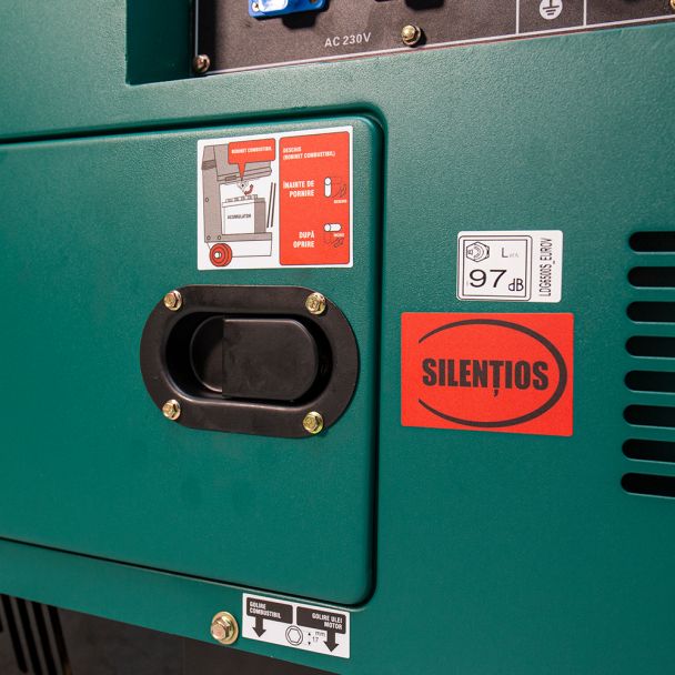 Generator de curent diesel Greenfield LDG6500S_EUROV cu carcasa insonorizanta stationar monofazat 5.5 kVA automatizare