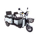 Tricicleta electrica Rotakt Liberia putere 1400W viteza 25 km/h autonomie 48 Km acumulatori 60V/20Ah greutate admisa 292kg fara permis - Albastru deschis