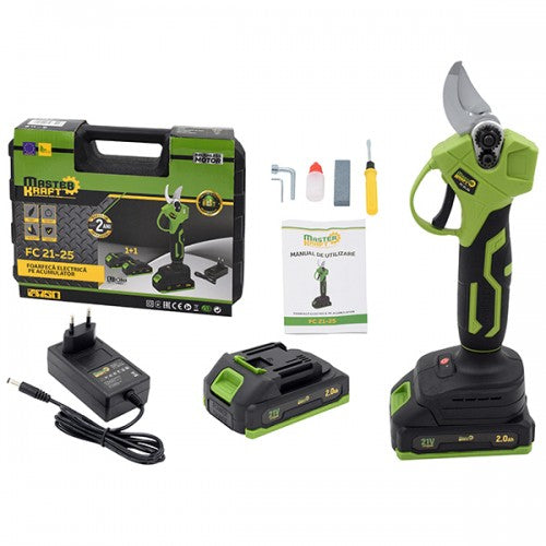 Foarfeca de gradina cu acumulator 21V Master Kraft FC 21-25 (Brushless)
