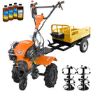 Motocultor O'MAC MC 8000S motor 8 CP benzina 2+1 viteze latime lucru 107 cm freze roti cauciuc 4.00-8 roata frontala remorca 4l ulei