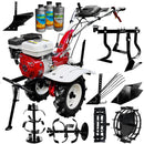 Motocultor Media Line MS 7100 CF motor 7 CP latime lucru 90 cm 2+1 viteze freze roti cauciuc roti metal rarita fixa plug arat plug cartofi cultivator 3l ulei AgroPro