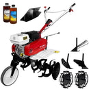 Motosapa Media Line MS 6580 motor 7 CP latime lucru 80 cm 2+1 viteze freze rarita fixa fara roti cauciuc roti metal plug arat rarita reglabila plug cartofi 2l ulei