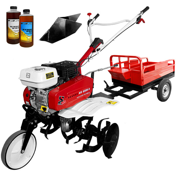 Motosapa Media Line MS 6580 motor 7 CP latime lucru 80 cm 2+1 viteze freze rarita fixa fara roti cauciuc remorca 2l ulei