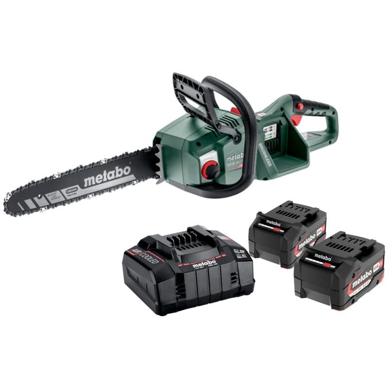 Pachet Metabo Fierastrau cu acumulatori MS36-18 LTX BL40 + Set 2 acumulatori 18V Lipower 5.2Ah si incarcator ASC145
