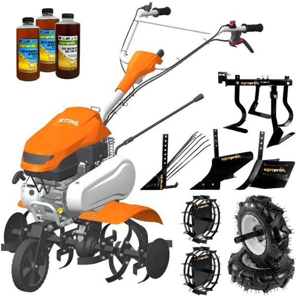 Motosapa STIHL MH 600 6CP 78cm 60kg roti cauciuc roti metal plug arat rarita reglabila plug cartofi cultivator uleiuri