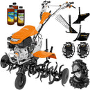 Motosapa STIHL MH 700 motor 7 CP benzina 2+1 viteze latime lucru 98-121 cm freze roti cauciuc 4.00x8" roti metal rarita reglabila plug cartofi 4l ulei