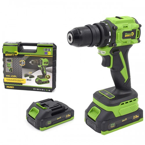 Masina de gaurit si insurubat cu acumulator 21V Master Kraft MK-21BL (Brushless)