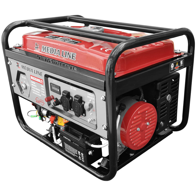 Generator curent MEDIA LINE MLG 3500E/2 putere 3kW 230V benzina pornire electrica AVR