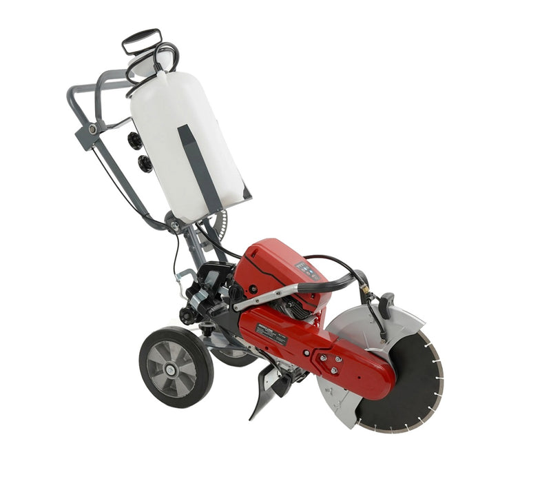 Masina de taiat beton si asfalt MediaLina MLT 74350 motor 4.7 CP diametru disc 350 mm adancime de taiere 120 mm + Kit carucior cu bazin de apa