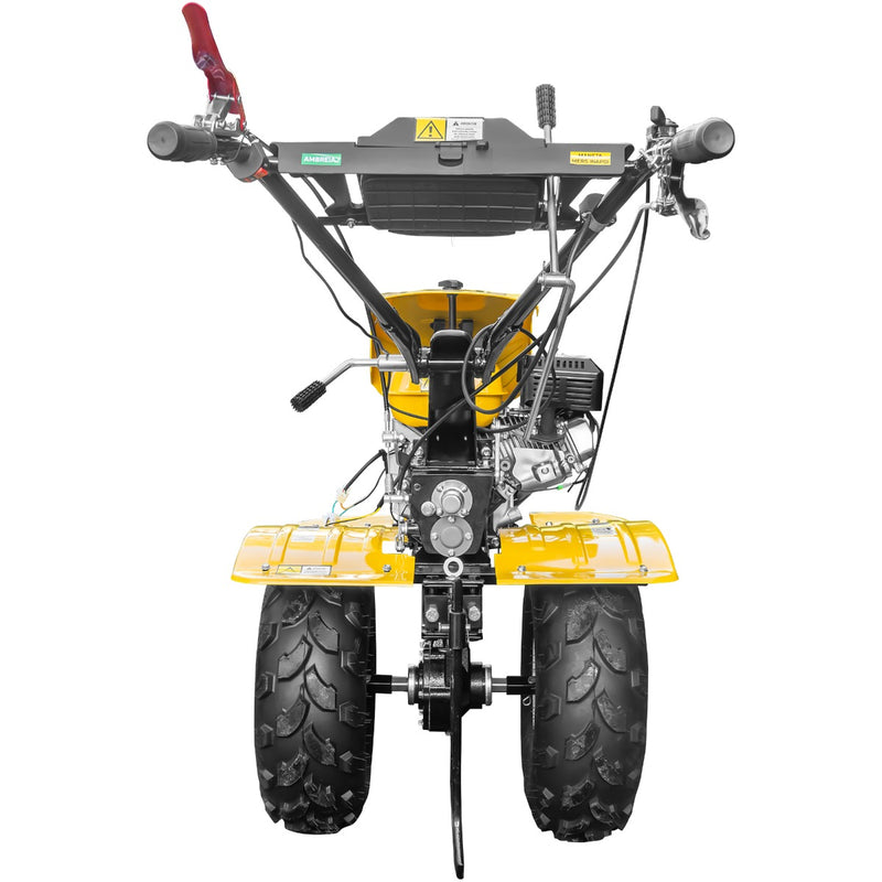 Motocultor AgroPro HS 1000B NEW-1 motor 8 CP benzina EURO V 2+1 viteze latime lucru 115 cm freze 2+1+1 roti ATV 19x7-8 capota cu far roti metal plug arat rarita reglabila plug cartofi 3l ulei
