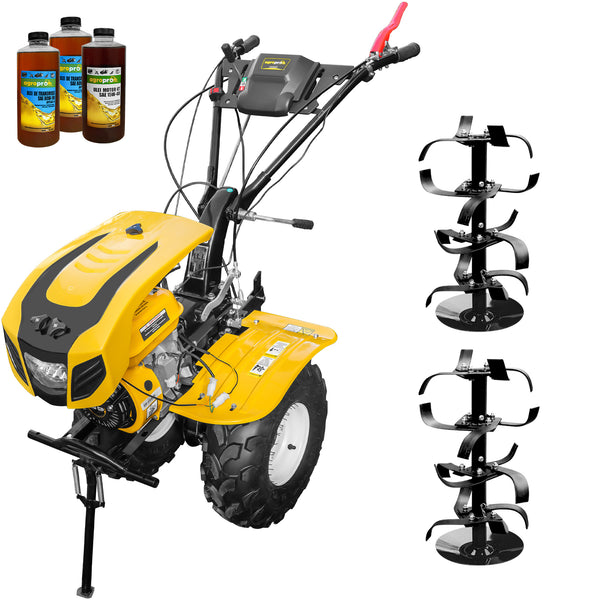 Motocultor AgroPro HS 1000B NEW-1 motor 8 CP benzina EURO V 2+1 viteze latime lucru 115 cm freze 2+1+1 roti ATV 19x7-8 capota cu far 3l ulei