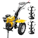 Motocultor AgroPro HS 1100D motor 16 CP benzina EURO V 2+1 viteze latime lucru 135 cm freze 2+1+1 roti 5.00-12 roti metal plug arat rarita reglabila plug cartofi 5l ulei