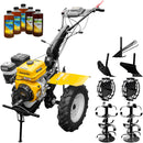 Motocultor AgroPro HS 1100D motor 16 CP benzina EURO V 2+1 viteze latime lucru 135 cm freze 2+1+1 roti 5.00-12 roti metal plug arat rarita reglabila plug cartofi 5l ulei