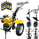 Motocultor AgroPro HS 1100D motor 16 CP benzina EURO V 2+1 viteze latime lucru 135 cm freze 2+1+1 roti 5.00-12 roti metal plug arat rarita reglabila plug cartofi cultivator 5l ulei