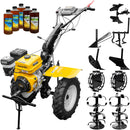 Motocultor AgroPro HS 1100D motor 16 CP benzina EURO V 2+1 viteze latime lucru 135 cm freze 2+1+1 roti 5.00-12 roti metal plug arat rarita reglabila plug cartofi cultivator plug reversibil 5l ulei