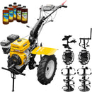 Motocultor AgroPro HS 1100D motor 16 CP benzina EURO V 2+1 viteze latime lucru 135 cm freze 2+1+1 roti 5.00-12 roti metal cultivator plug reversibil 5l ulei