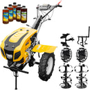 Motocultor AgroPro HS 1100D motor 16 CP benzina EURO V 2+1 viteze latime lucru 135 cm freze 2+1+1 roti 5.00-12 capota cu far roti metal cultivator plug reversibil 5l ulei