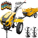 Motocultor AgroPro HS 1100D motor 16 CP benzina EURO V 2+1 viteze latime lucru 135 cm freze 2+1+1 roti 5.00-12 capota cu far remorca 5l ulei